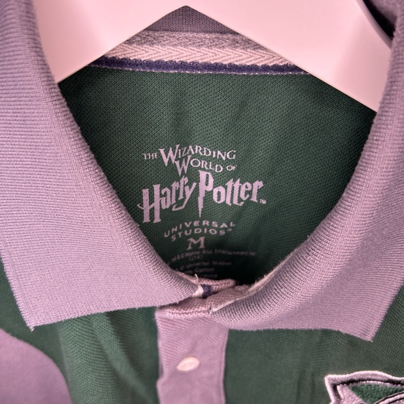Harry Potter Slytherin Green and Gray Rugby Polo Shirt Medium - Picture 3 of 4